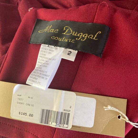 NWT Mac Duggal Couture Deadstock Vintage Satin Metalic Sparkle Bow Mini Dress 2 - Picture 13 of 13